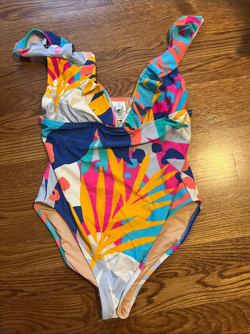 J. Crew Multicolor Tropical Print One-Piece Swimsuit